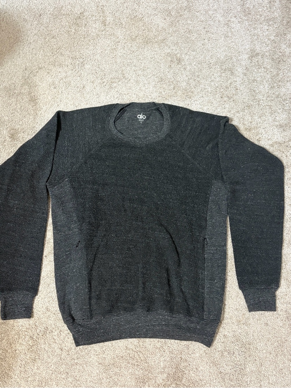 ALO Yoga Charcoal Black Crewneck Sweater